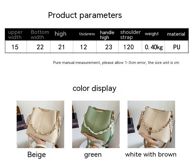Bucket Tote  Bag with Scarf Handle