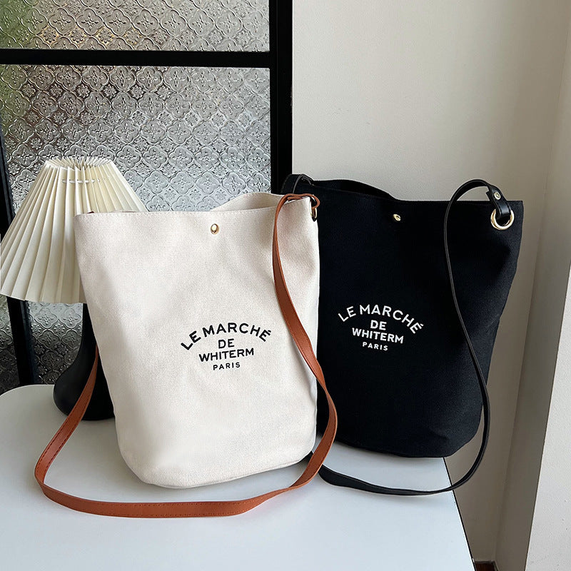 Canvas Tote  Bucket Bag