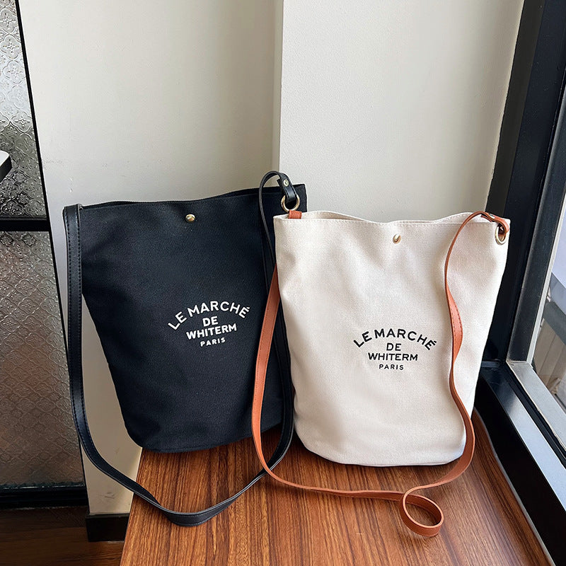 Canvas Tote  Bucket Bag