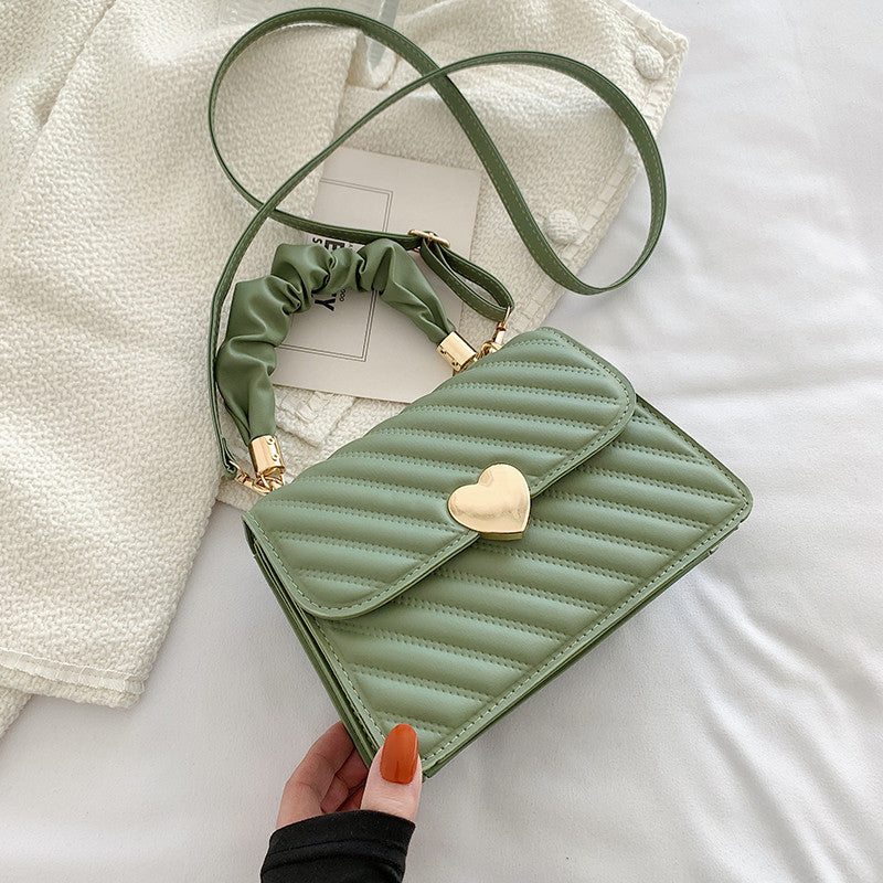Quilted Shoulder Handbag with Rushed Handle