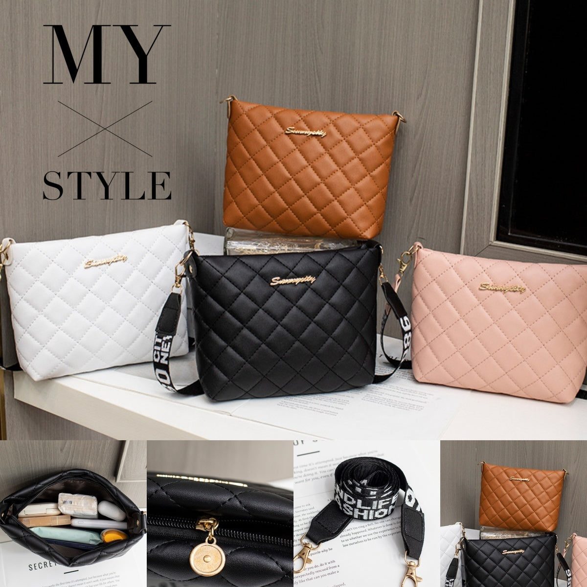 Sewing Line Crossbody bag